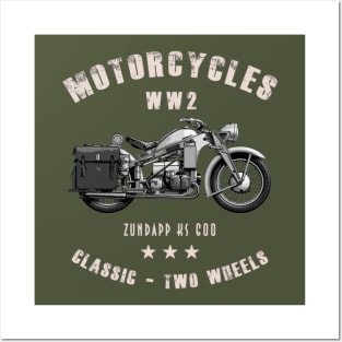 Zundapp KS 600 Retro Vintage Motorcycle WW2 Posters and Art